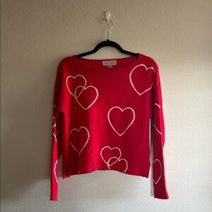 Philosophy Red Heart Patterned Women's Sweater